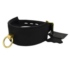 Bound Noir Nubuck Leather Collar with O Ring 10 n10919 bound noir nubuck leather collar with o ring 2