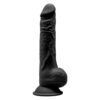n11124 9 5 inch realistic silicone dual density dildo with suction cup with balls black