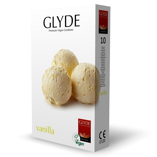 Glyde Ultra Vanilla Flavour Vegan Condoms 10 Pack 4 Glyde Ultra Vanilla Flavour Vegan Condoms 10 Pack - Image 4