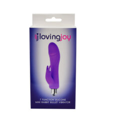 n11450 loving joy 7 function silicone mini rabbit bullet vibrator pkg