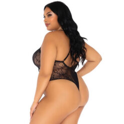 Leg Avenue Plus Size Floral Lace Thong Body 7 n11531 leg ave ps floral lace thong body 2
