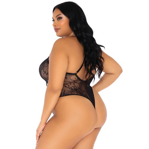 Leg Avenue Plus Size Floral Lace Thong Body 4 Leg Avenue Plus Size Floral Lace Thong Body - Image 4