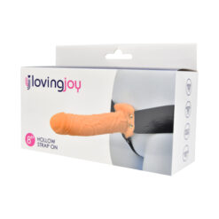 n11680 loving joy 7 inch hollow strap on vanilla pkg 1