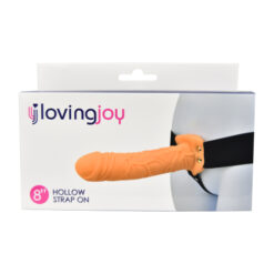 n11680 loving joy 7 inch hollow strap on vanilla pkg