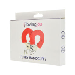 n11712 loving joy furry handcuffs red 2 pkg