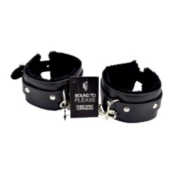 Bound to Please Furry Plush Wrist Cuffs Black 8 n11932 bound to please furry plush wrist cuffs black 1