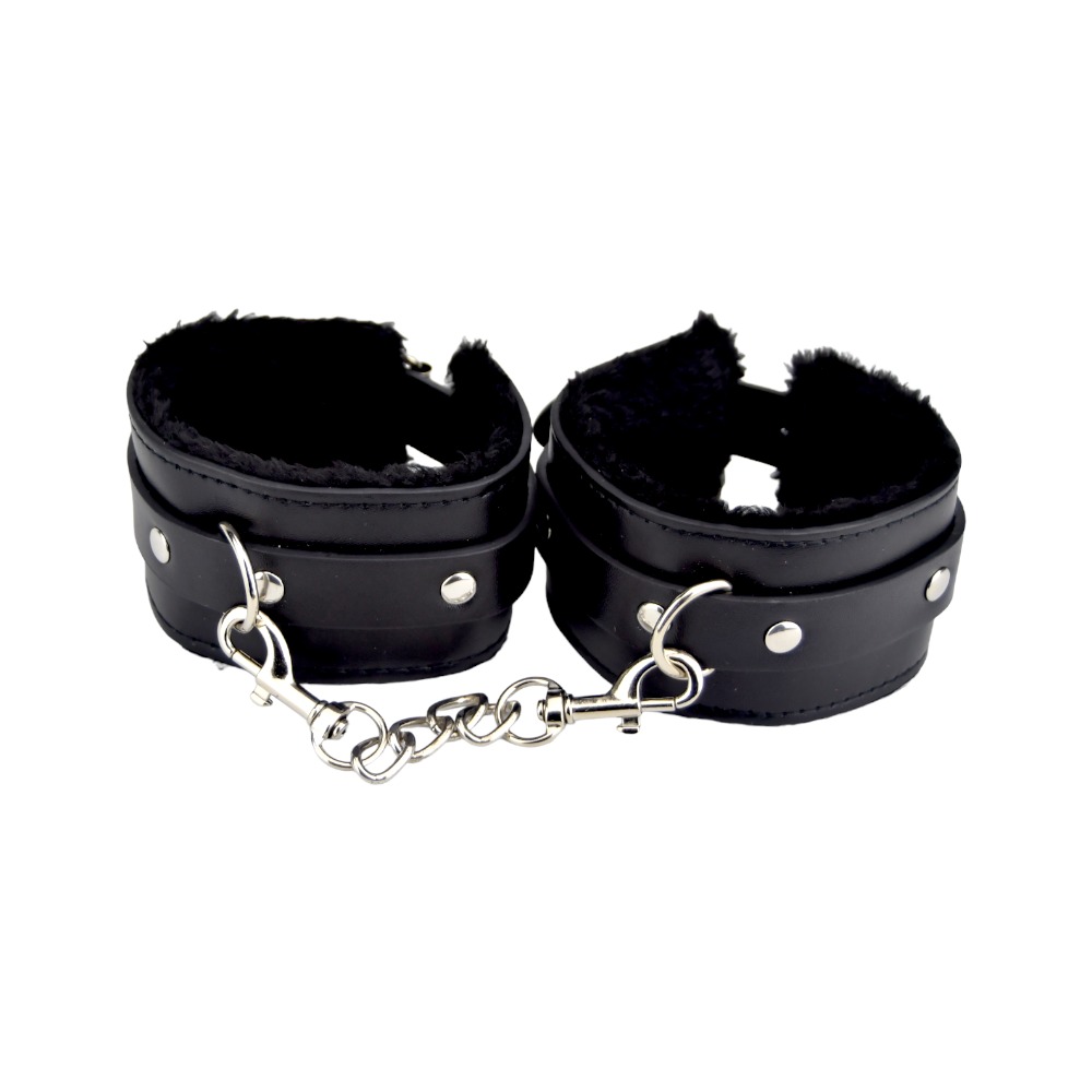 Bound to Please Furry Plush Wrist Cuffs Black 1 Bound to Please Furry Plush Wrist Cuffs Black