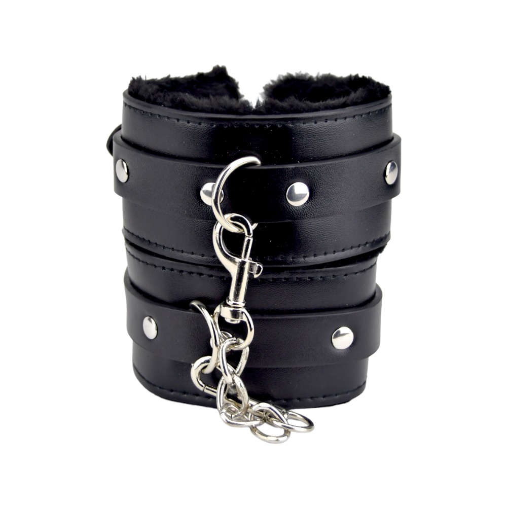 Bound to Please Furry Plush Wrist Cuffs Black 6 Bound to Please Furry Plush Wrist Cuffs Black - Image 6
