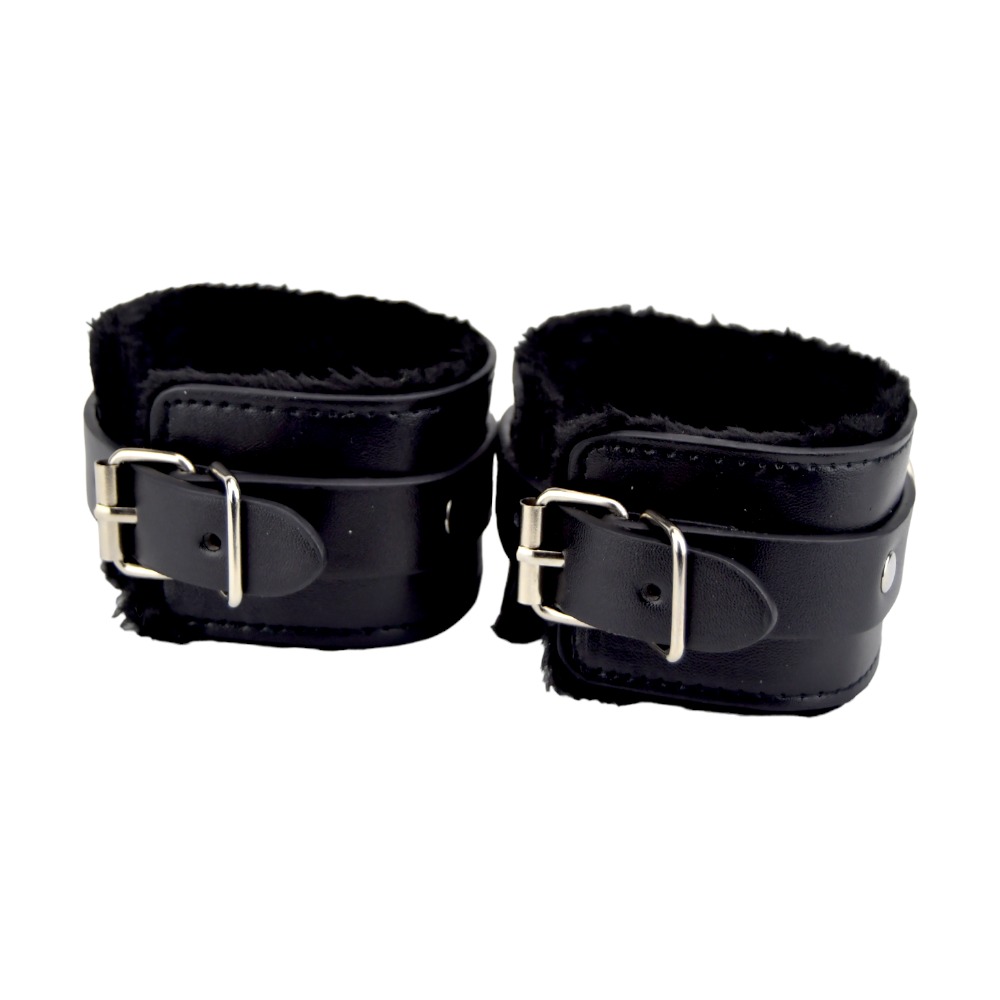Bound to Please Furry Plush Wrist Cuffs Black 5 Bound to Please Furry Plush Wrist Cuffs Black - Image 5