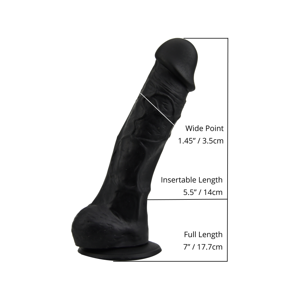 Loving Joy 7 Inch Realistic Silicone Dildo with Suction Cup and Balls Black 6 Loving Joy 7 Inch Realistic Silicone Dildo with Suction Cup and Balls Black - Image 6