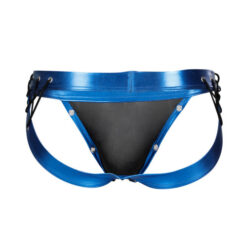 C4M Desire Jockstrap Blue Leatherette Large 9 n12074 c4m desire jockstrap blue leatherette large back
