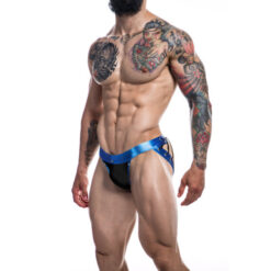 C4M Desire Jockstrap Blue Leatherette Large 10 n12074 c4m desire jockstrap blue leatherette large front