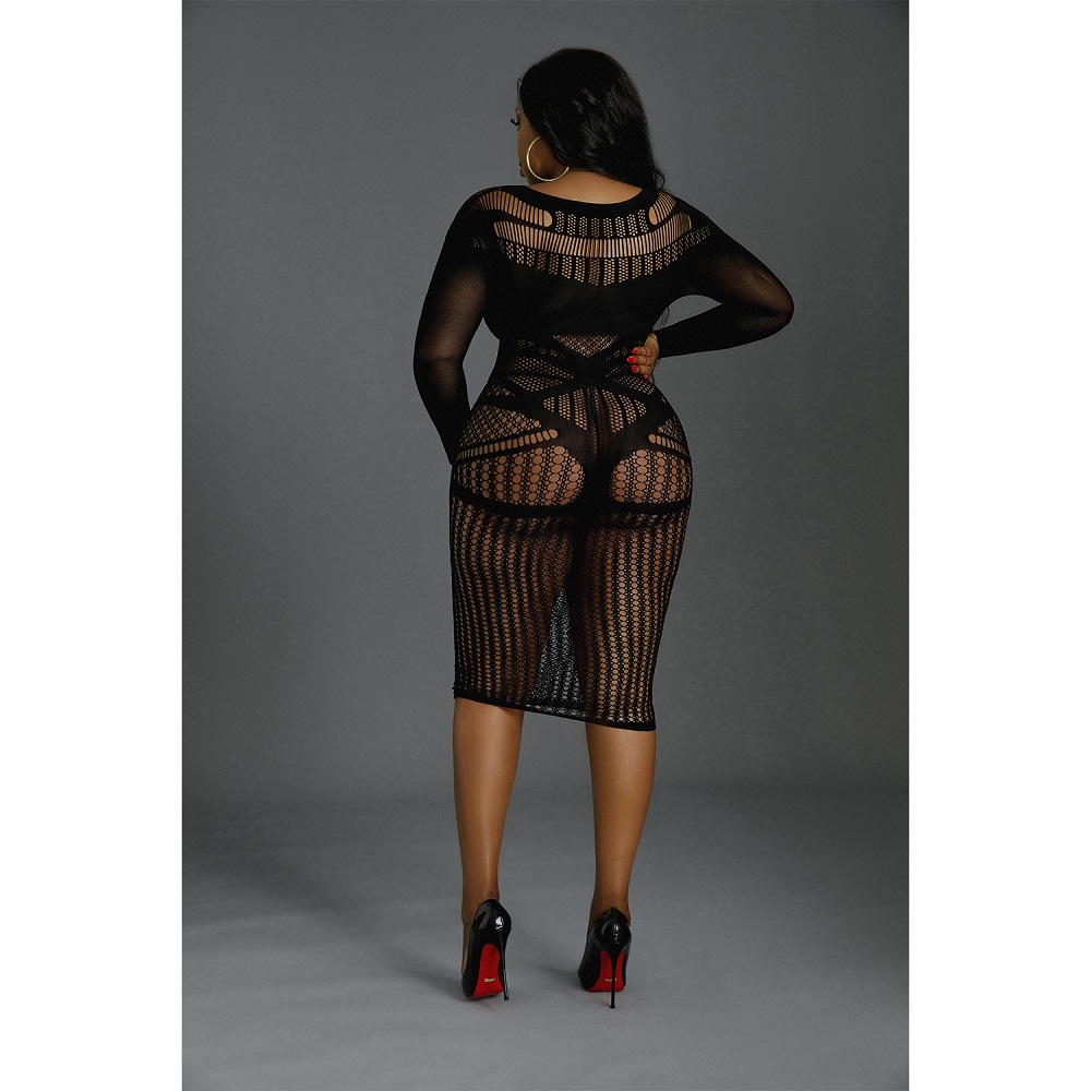 Moonlight Long Sleeve Lace Dress Black Plus Size 5 Moonlight Long Sleeve Lace Dress Black Plus Size - Image 5