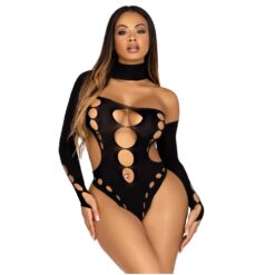 n12363 leg sparkle cut out bodysuit wthong back 3