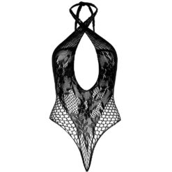 n12364 leg avenue lace net halter teddy 7