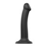 Strap-on-Me Semi-Realistic Dual Density Bendable Dildo Black Medium 7 n11738 strap on me semi realistic dual density bendable dildo black medium