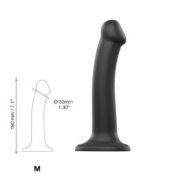 n11738 strap on me semi realistic dual density bendable dildo black medium 3