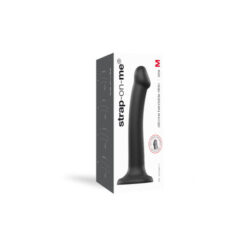 n11738 strap on me semi realistic dual density bendable dildo black medium pkg