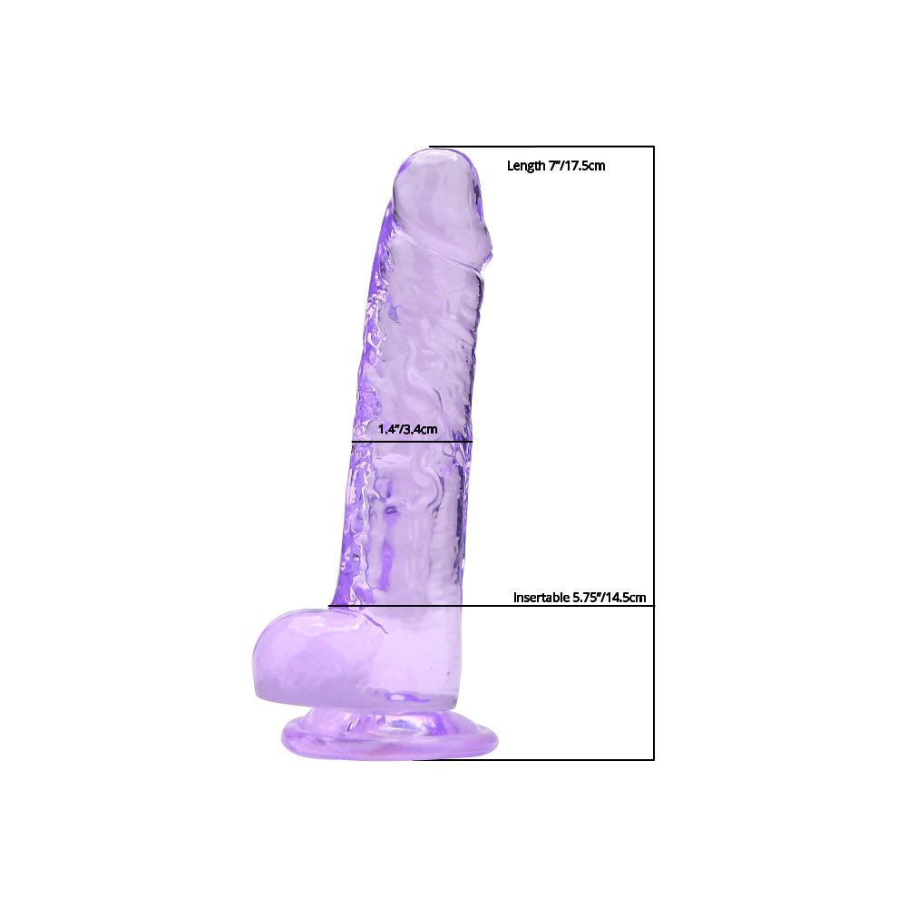 Loving Joy 7 Inch Dildo with Balls Purple 6 Loving Joy 7 Inch Dildo with Balls Purple - Image 6