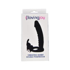 Loving Joy Double Fun Vibrating Rabbit Double Penetration Strap-On 9 n12314 loving joy double fun vibrating rabbit double penetration strap on pkg