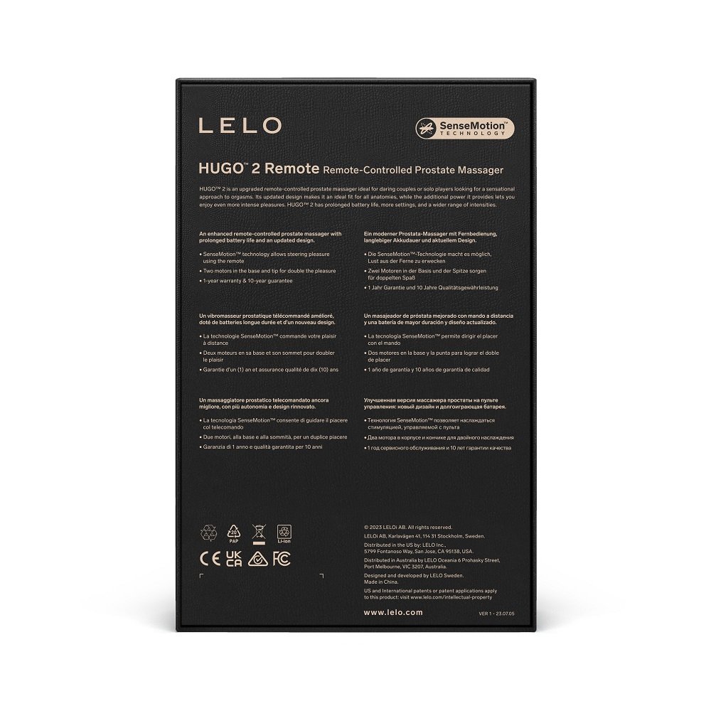 LELO Hugo 2 Remote Controlled Prostate Massager Black 5 LELO Hugo 2 Remote Controlled Prostate Massager Black - Image 5