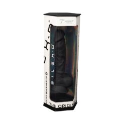 n11118 silexd 7inch realistic silicone dual density dildo wsuctioncup balls black 6