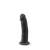 n11119 6 inch realistic silicone dual density dildo with suction cup black 1