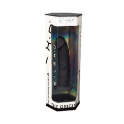 n11119 6 inch realistic silicone dual density dildo with suction cup black 6