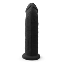 n11121 9 inch realistic girthy silicone dual density dildo with suction cup black 2