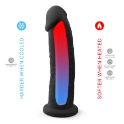 n11121 9 inch realistic girthy silicone dual density dildo with suction cup black 4