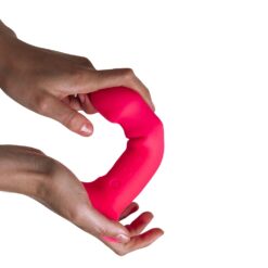 n11692 dual density cushioned core vibrating suction cup silicone dildo 6 5inch 3