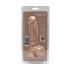 n12030 loving joy 8 inch realistic silicone dildo with suction cup and balls vanilla new pkg bk