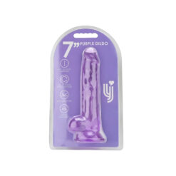 Loving Joy 7 Inch Dildo with Balls Purple 14 n12312 loving joy 7 inch dildo with balls purple pkg hr