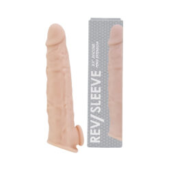 n12369 rev sleeves 8 5 inch realistic silicone penis extension sleeve duo