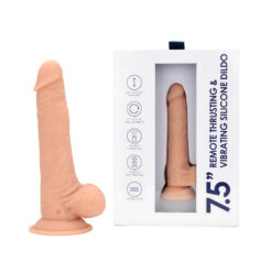 n12744 loving joy 7 5 remote thrusting vibrating silicone dildo duo