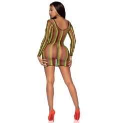 n12877 leg avenue rasta net long sleeve mini dress 2