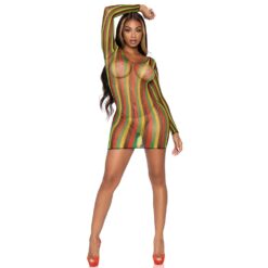 n12877 leg avenue rasta net long sleeve mini dress 4