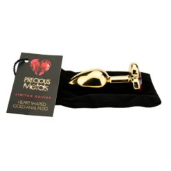 Precious Metals Heart Shaped Butt Plug-Gold 17 ns7167 precious metals heart shaped anal plug gold 6 1