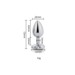 heart shaped metal butt plug silver small