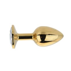 Toosh Gold Metal Butt Plug Small Clear Stone 13 n12817 toosh gold metal butt plug small clear stone 6