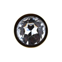 Toosh Gold Metal Butt Plug Small Clear Stone 17 n12817 toosh gold metal butt plug small clear stone jewel