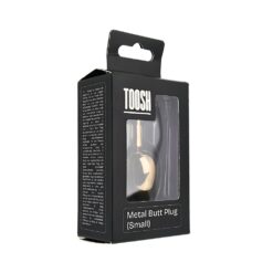 Toosh Gold Metal Butt Plug Small Clear Stone 20 n12817 toosh gold metal butt plug small clear stone pkg 1