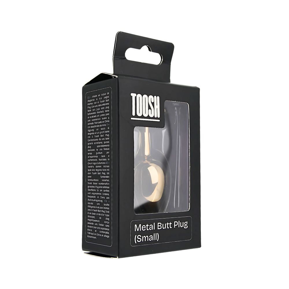 Toosh Gold Metal Butt Plug Small Clear Stone 10 Toosh Gold Metal Butt Plug Small Clear Stone - Image 10