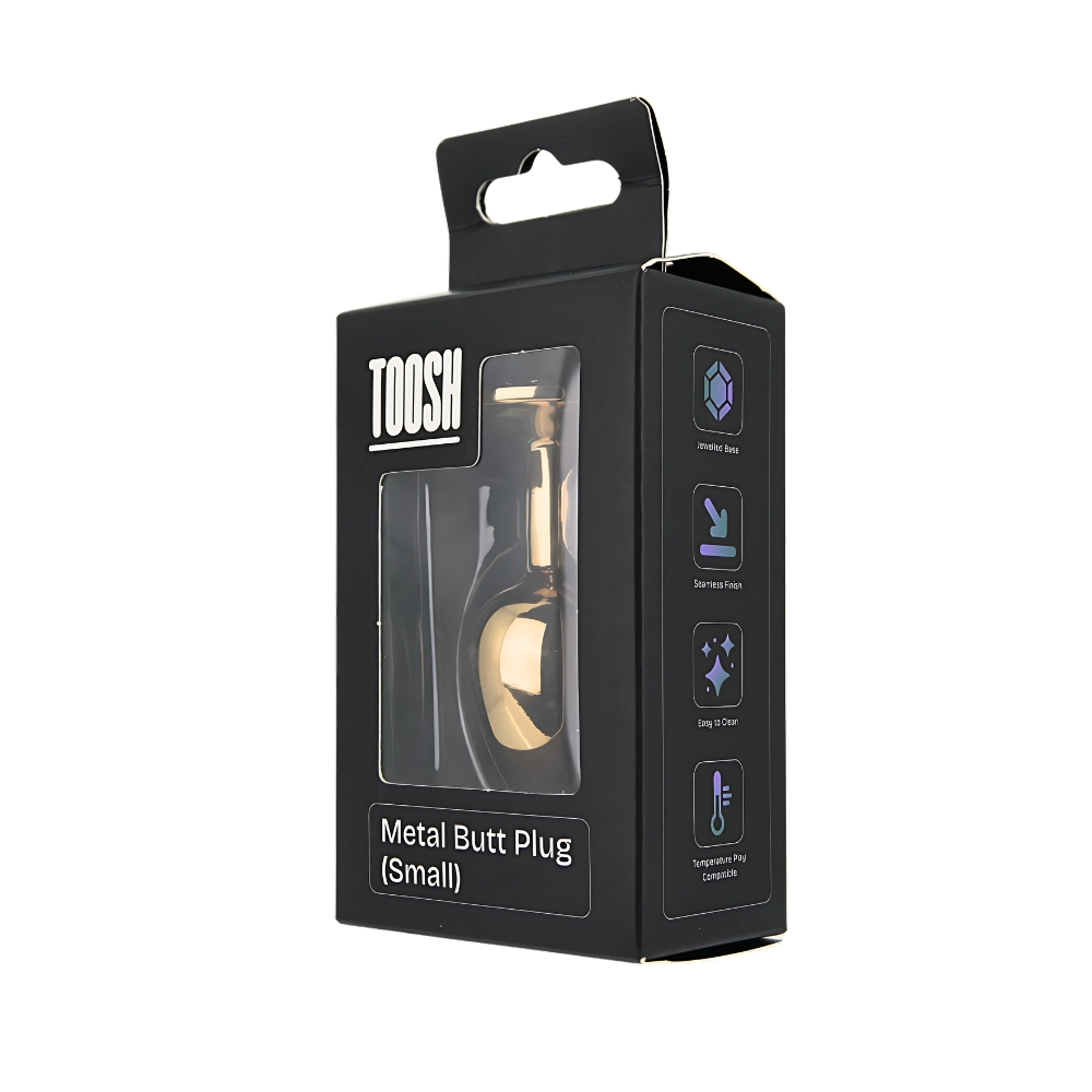 Toosh Gold Metal Butt Plug Small Clear Stone 9 Toosh Gold Metal Butt Plug Small Clear Stone - Image 9