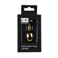 Toosh Gold Metal Butt Plug Small Clear Stone 18 n12817 toosh gold metal butt plug small clear stone pkg