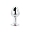 n12821 toosh silver metal butt plug medium red stone