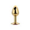 Toosh Gold Metal Butt Plug Small Red Stone 23 n12823 toosh gold metal butt plug small red stone