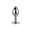 n12826 toosh silver metal butt plug small pink stone