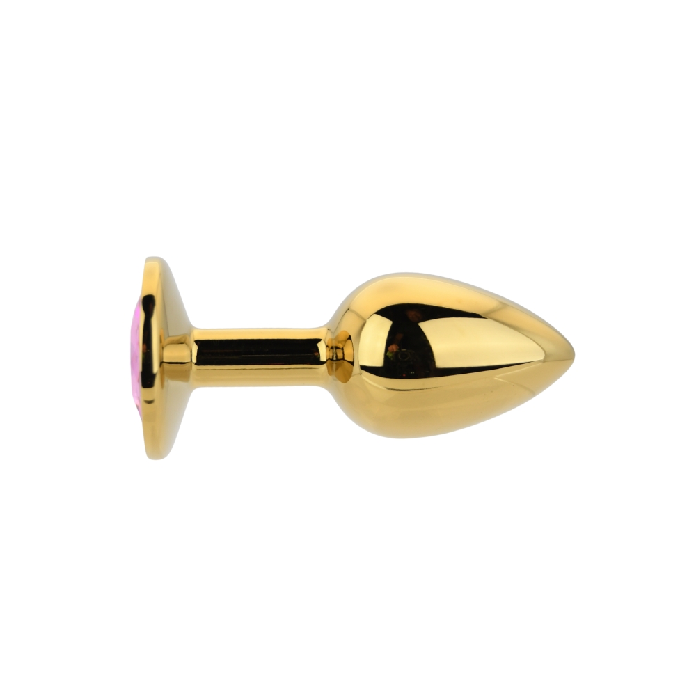 Toosh Gold Metal Butt Plug Small Pink Stone 3 Toosh Gold Metal Butt Plug Small Pink Stone - Image 3