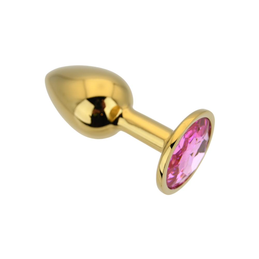 Toosh Gold Metal Butt Plug Small Pink Stone 6 Toosh Gold Metal Butt Plug Small Pink Stone - Image 6